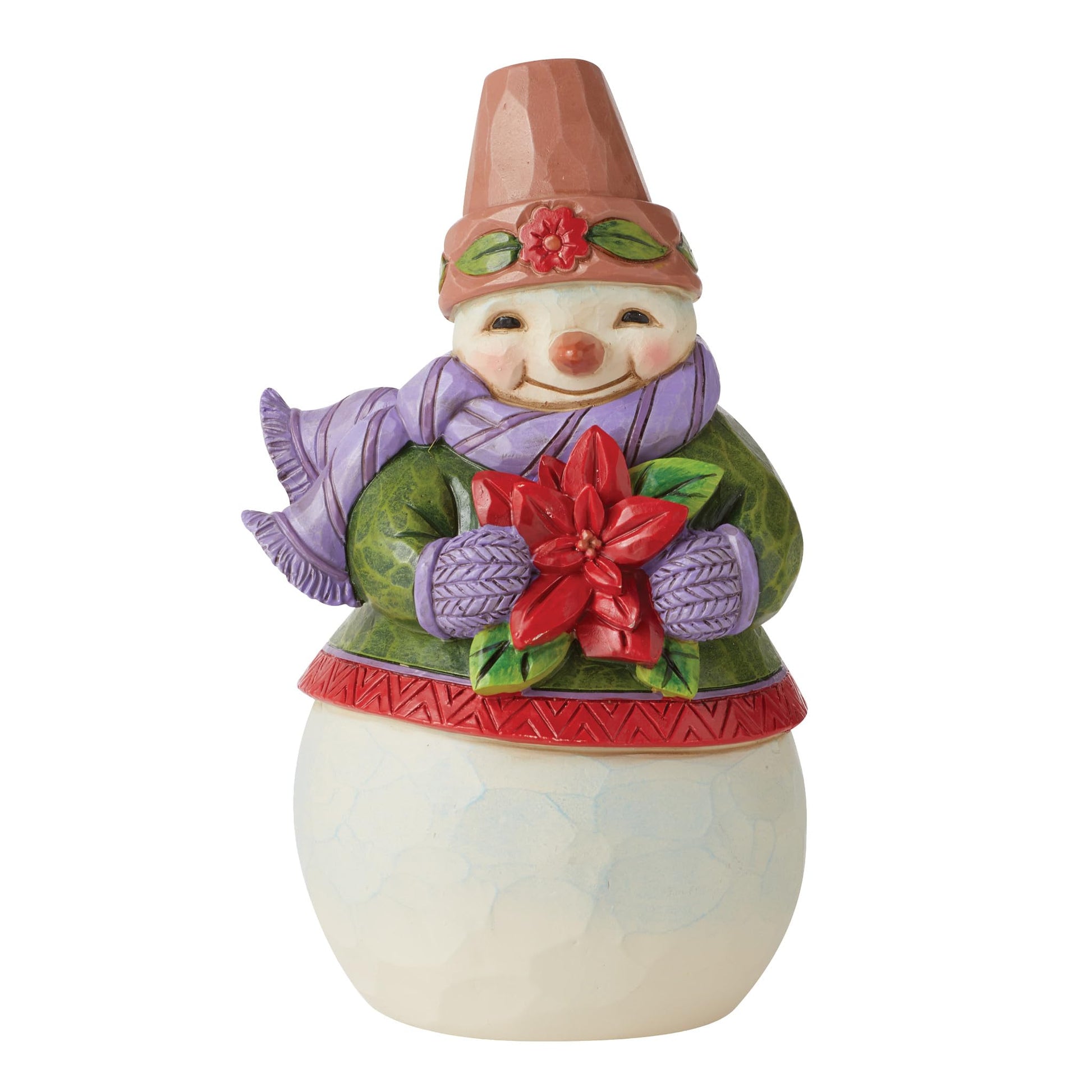 Jim Shore Heartwood Creek "Merry Little Christmas" Snowman Pint - Sized Figurine, 5"