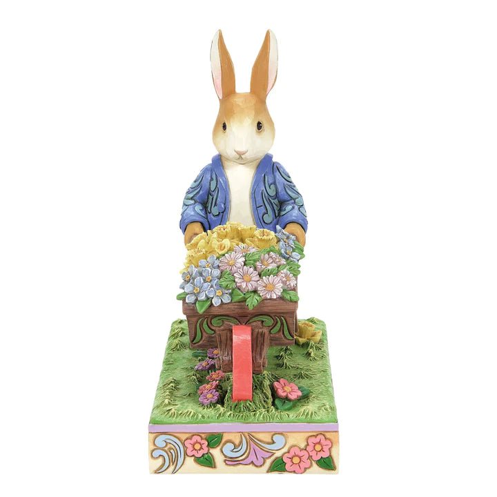Jim Shore Heartwood Creek Peter Rabbit with Wheelbarrow Figurine, 6.3"