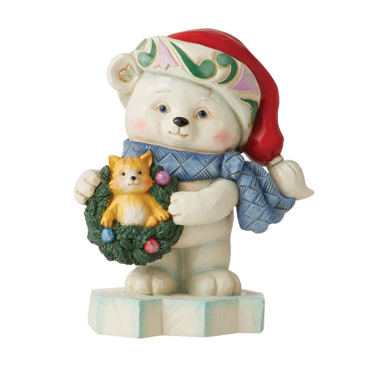 Jim Shore Heartwood Creek Polar Bear 'Bearing Christmas Surprises' Figurine, 5.28 Inch