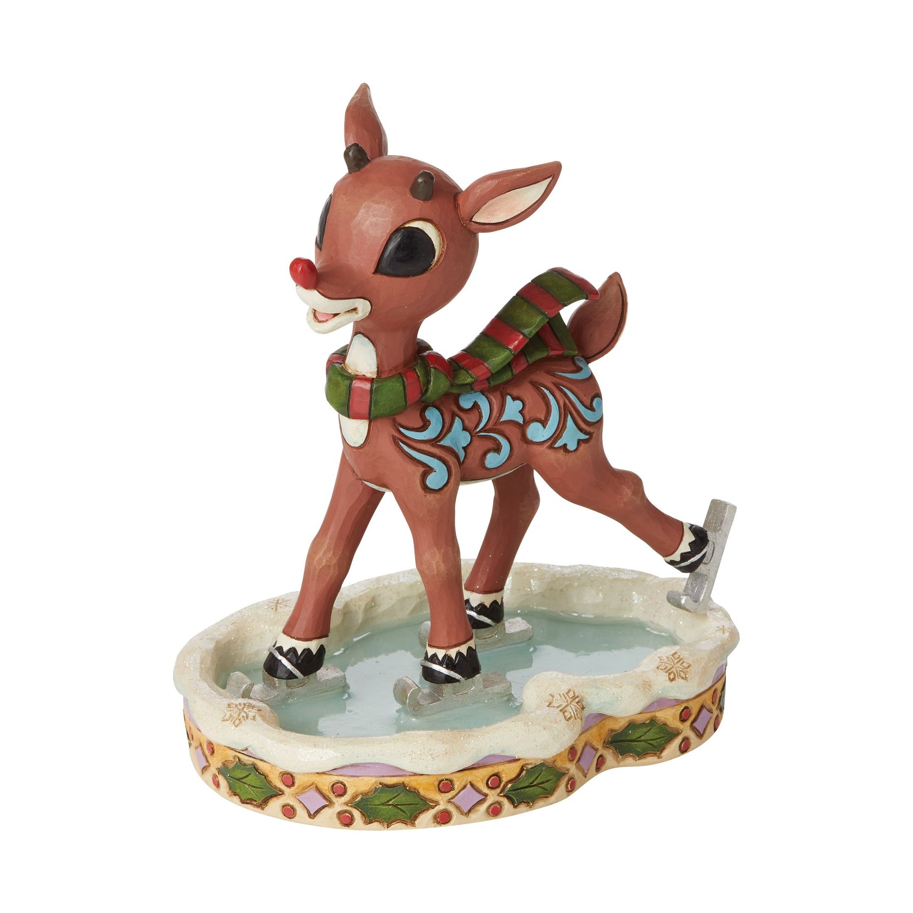 Jim Shore Heartwood Creek Rudolph Ice Skating Figurine, 6.3 Inch