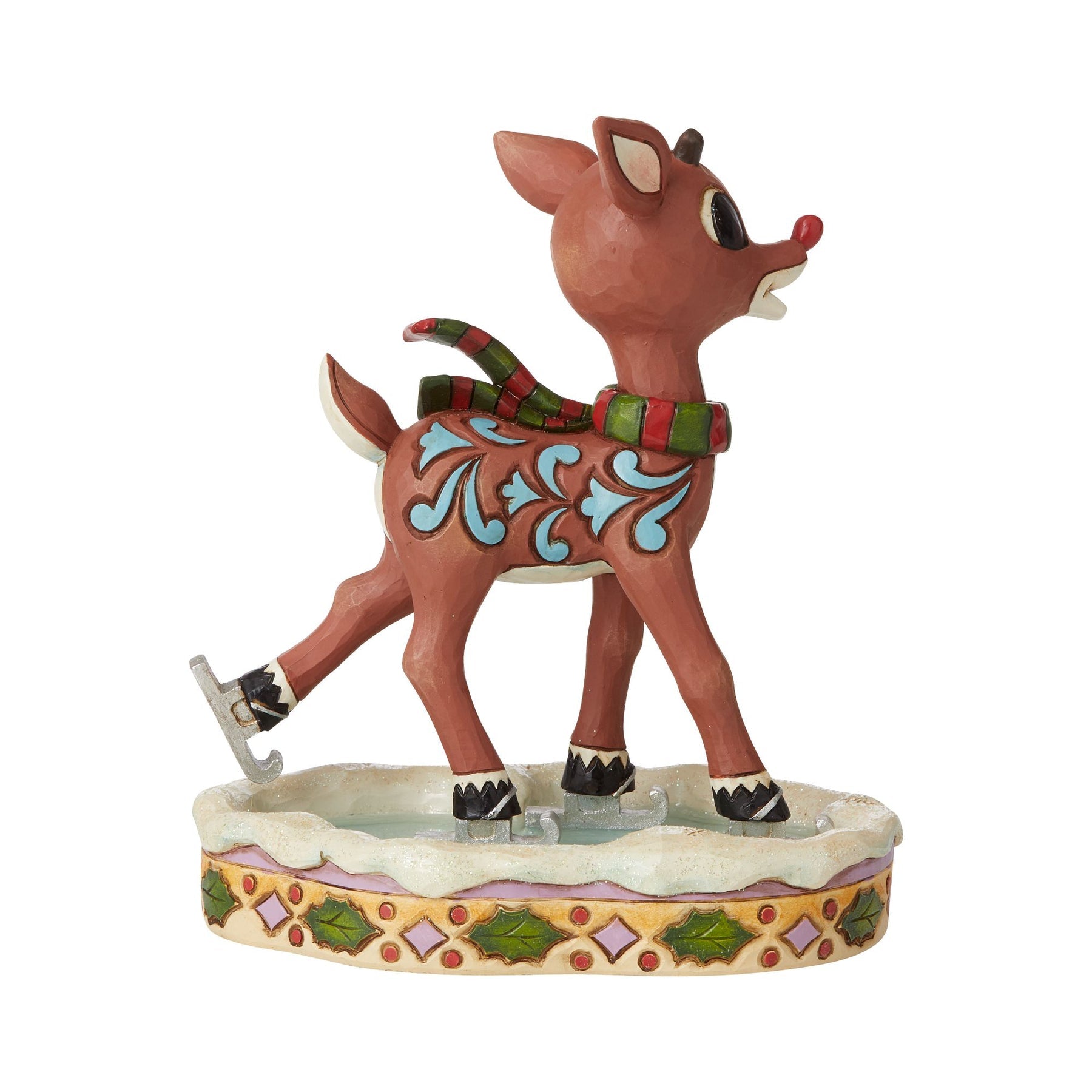 Jim Shore Heartwood Creek Rudolph Ice Skating Figurine, 6.3 Inch