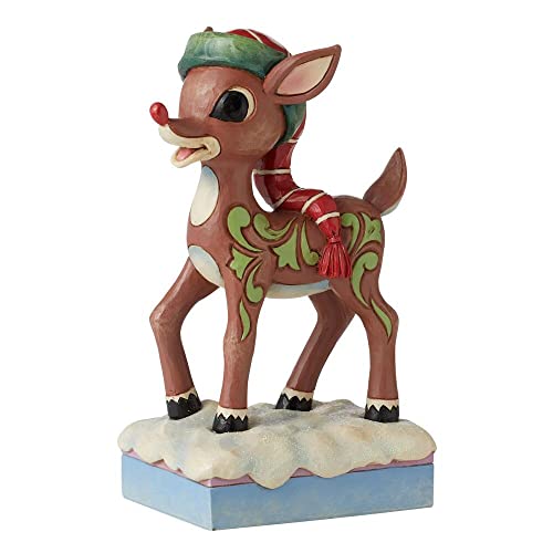 Jim Shore Heartwood Creek Rudolph in Hat Figurine, 6.89 Inch