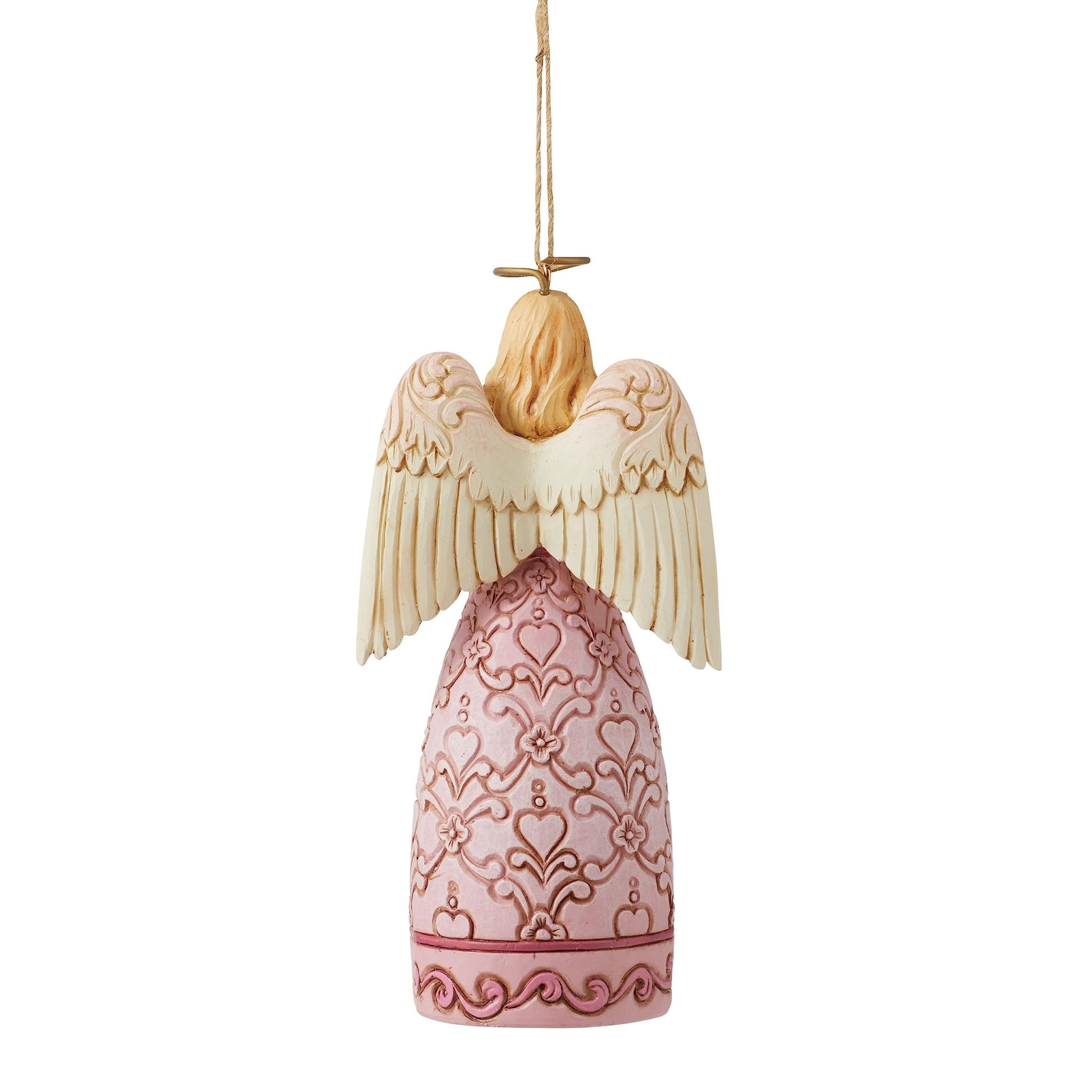 Jim Shore Heartwood Creek The Rose Pink Angel Hanging Ornament, 5"