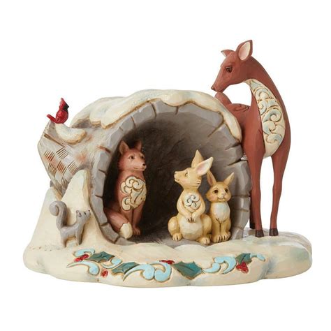 Jim Shore Heartwood Creek Wonderland Animals in Hollow Log Figurine