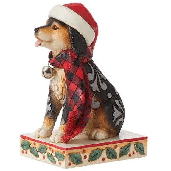 Jim Shore Highland Glen Dog Wearing Plaid Scarf Figurine