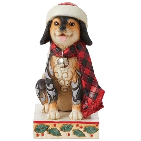 Jim Shore Highland Glen Dog Wearing Plaid Scarf Figurine