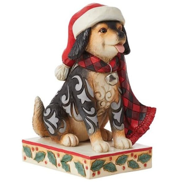 Jim Shore Highland Glen Dog Wearing Plaid Scarf Figurine