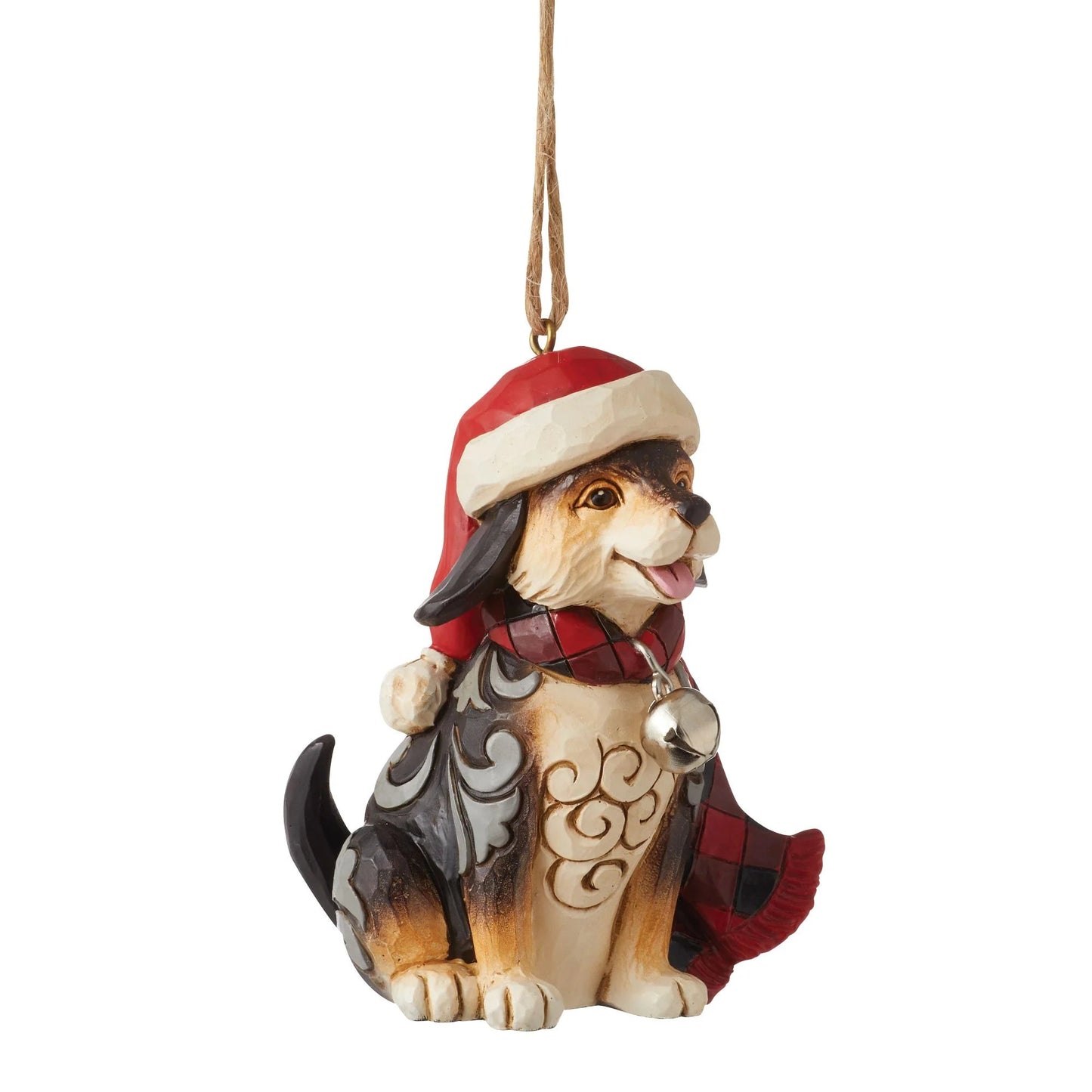 Jim Shore Highland Glen Dog Wearing Plaid Scarf Ornament