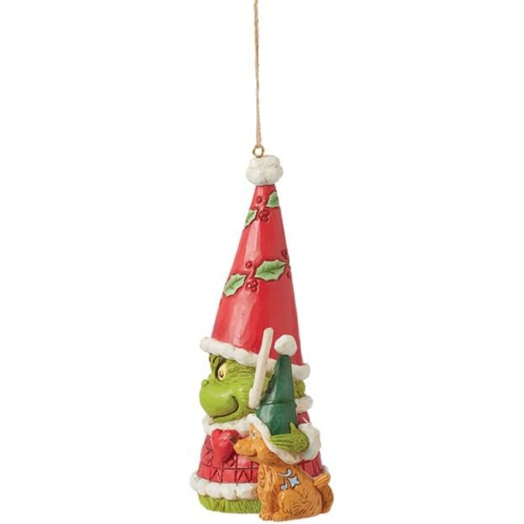 Jim Shore Santa Grinch Gnome with Reindeer Max Ornament, 5'
