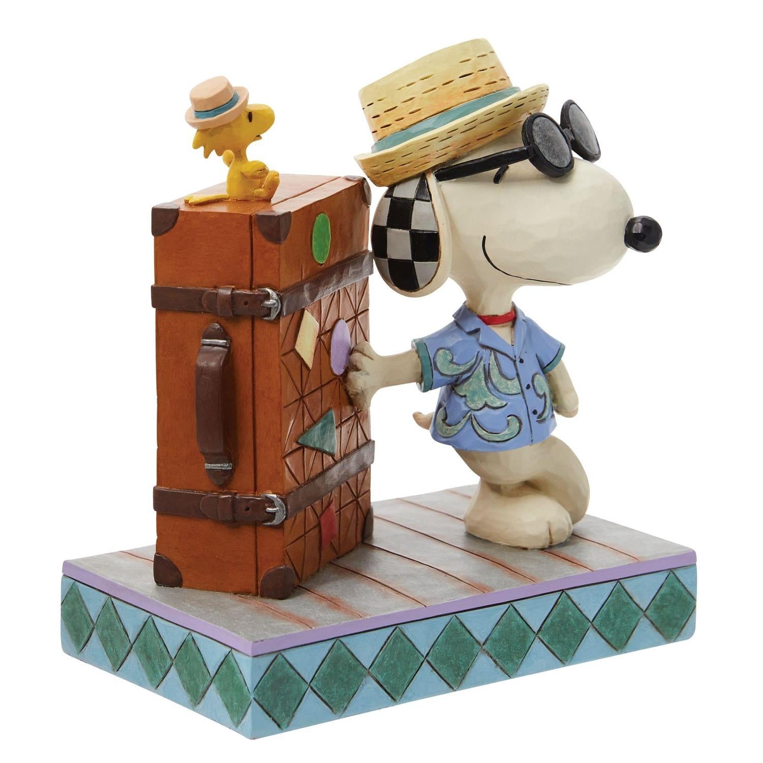 Jim Shore "Traveling Pals" Snoopy & Woodstock Vacation