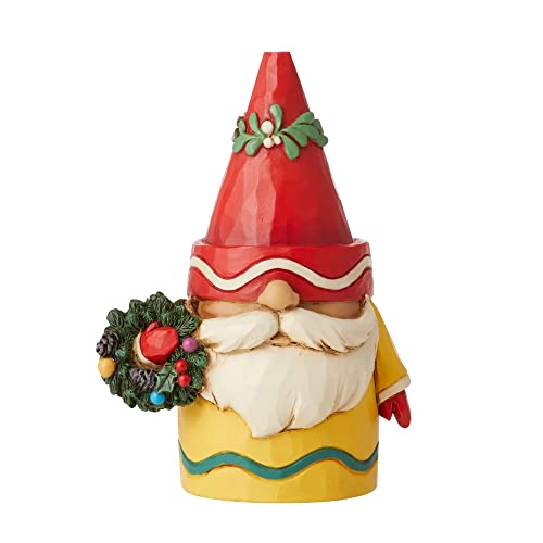 Jim Shore "Trimmed in Color" Crayola Gnome Holding Wreath Figurine 3.75"