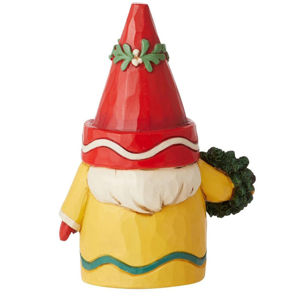 Jim Shore "Trimmed in Color" Crayola Gnome Holding Wreath Figurine 3.75"