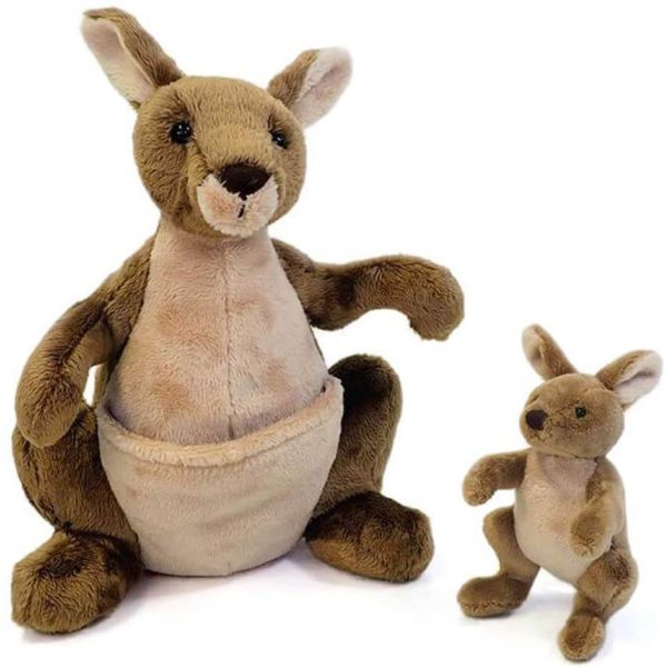 Jirra Kangaroo with Removable Joey Plush, 10”