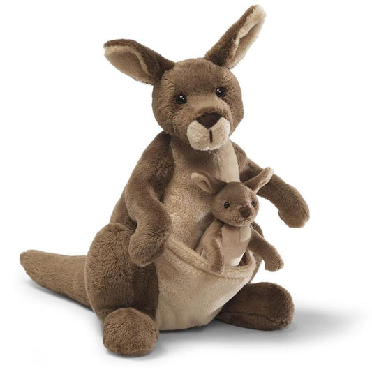 Jirra Kangaroo with Removable Joey Plush, 10”