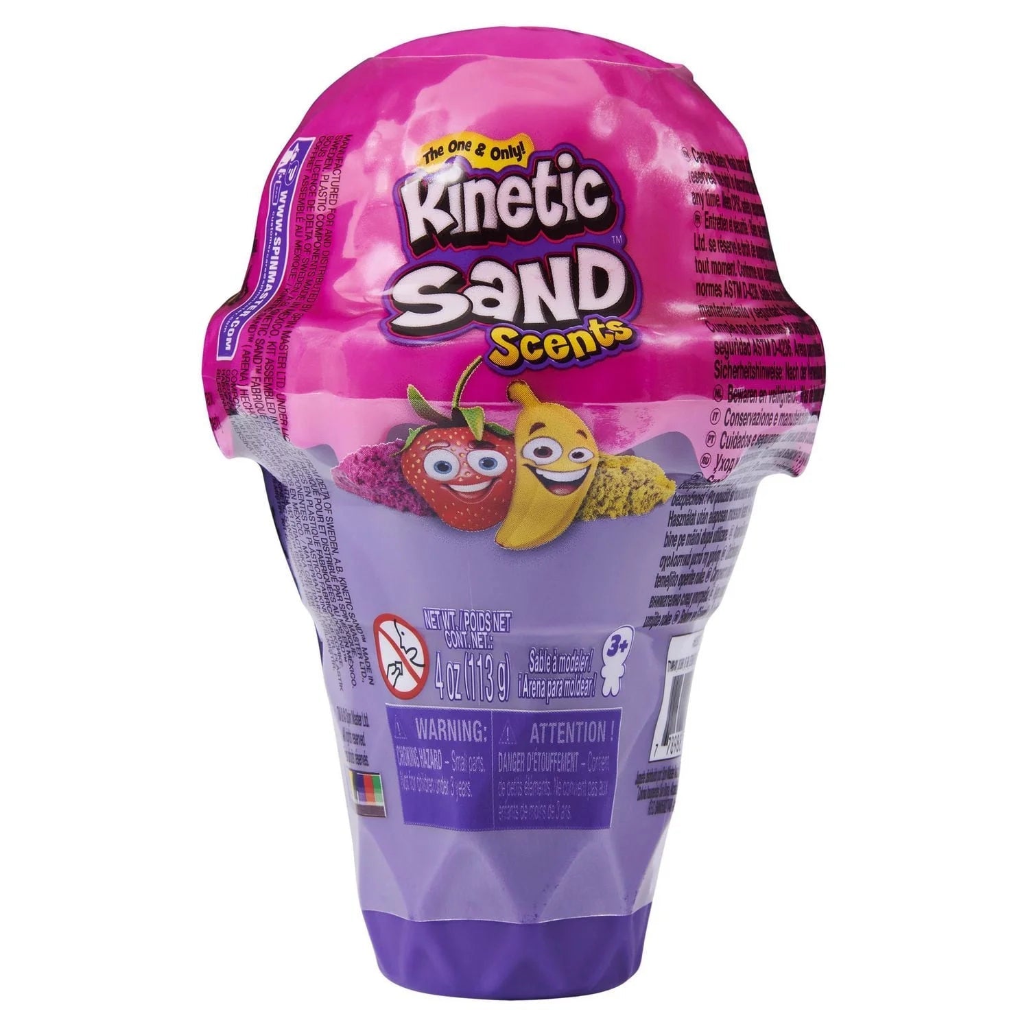 Kinetic Sand Scents, 4oz Ice Cream Cone Container with 2 Colors of Sand (Random Style)