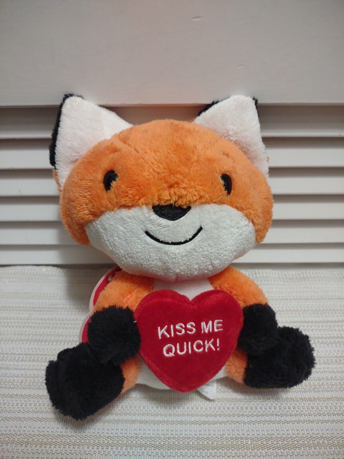 Kiss Me Quick! Loveable Fox Plush, 8"H