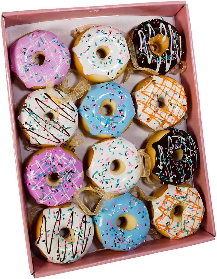 Kurt Adler A Box of Donut Ornaments (Set of 12)