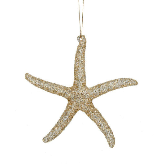 Kurt Adler Gold Glitter Starfish Acrylic Ornament