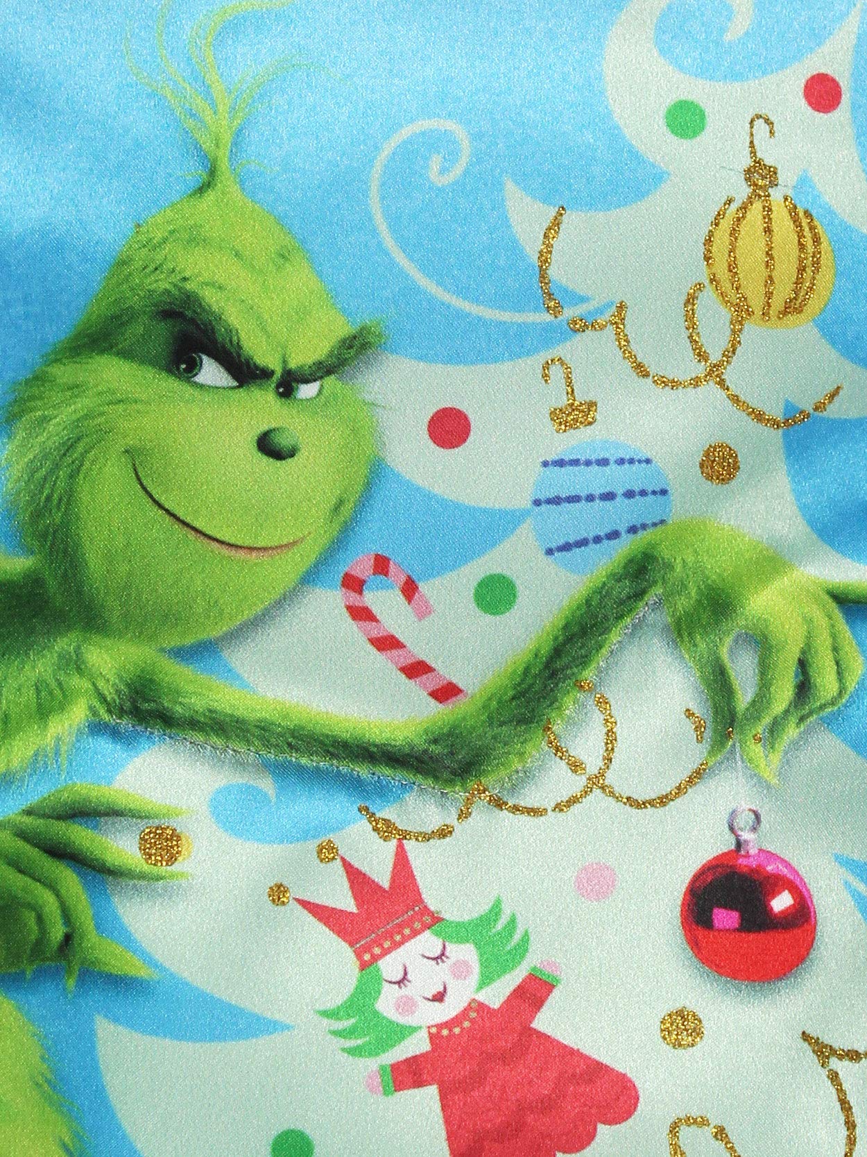 Kurt Adler How The Grinch Stole Christmas Satin Christmas Holiday Stocking 19" Blue GRH7183