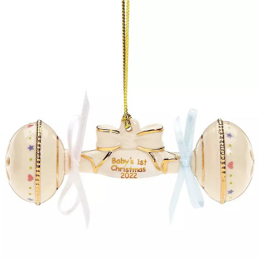 Lenox 2022 Baby's First Christmas Rattle Ornament