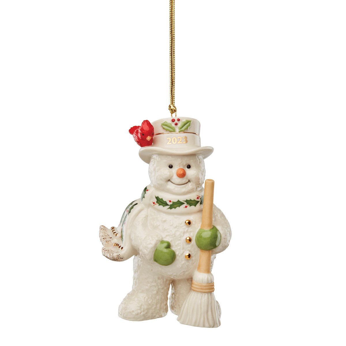 Lenox 2023 Snowman with Broom Ornament