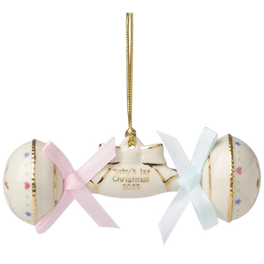Lenox 2025 Baby's 1st Christmas Rattle Ornament