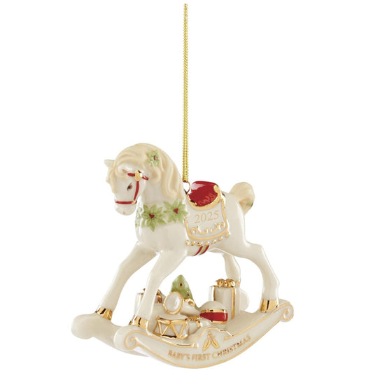 Lenox 2025 Baby's First Christmas Vintage Rocking Horse Ornament