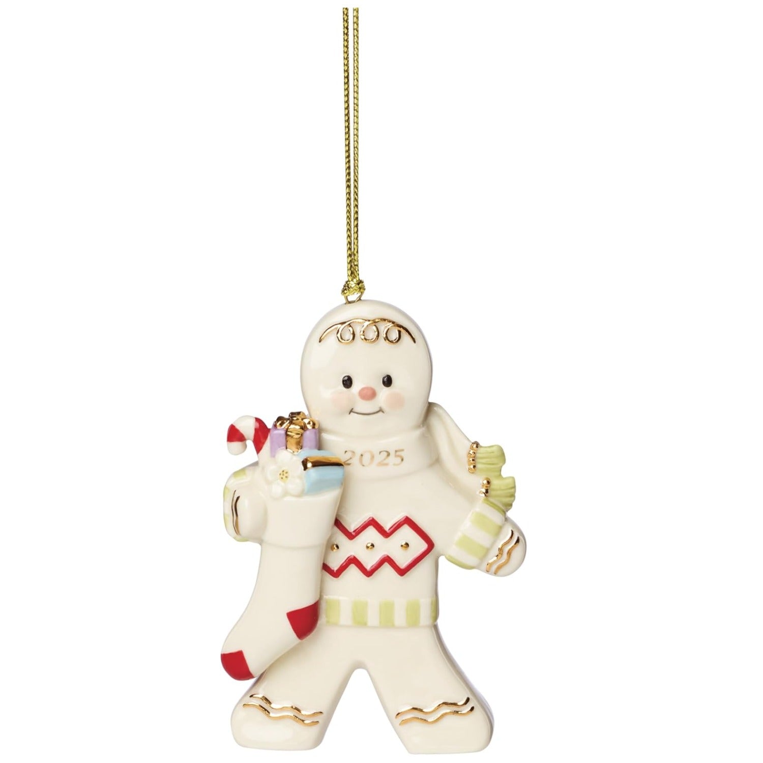 Lenox 2025 Gingerbread with Stocking Ornament