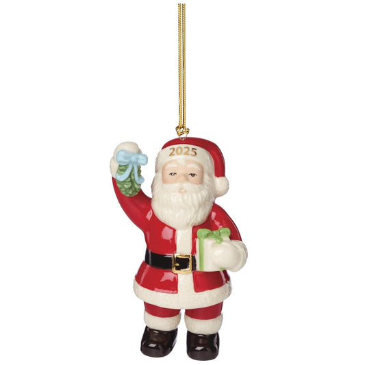 Lenox 2025 Santa With Mistletoe Ornament
