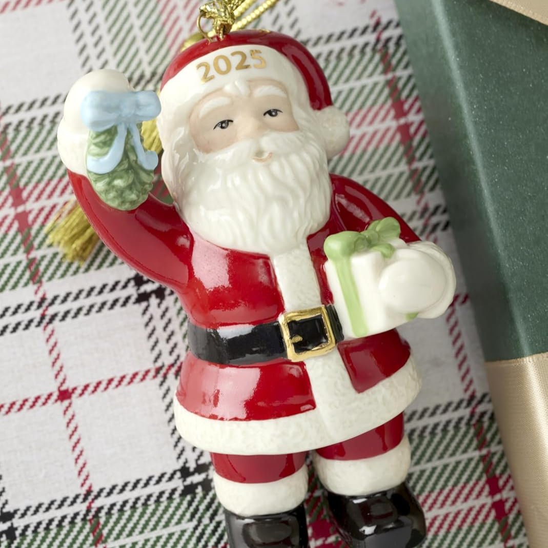 Lenox 2025 Santa With Mistletoe Ornament