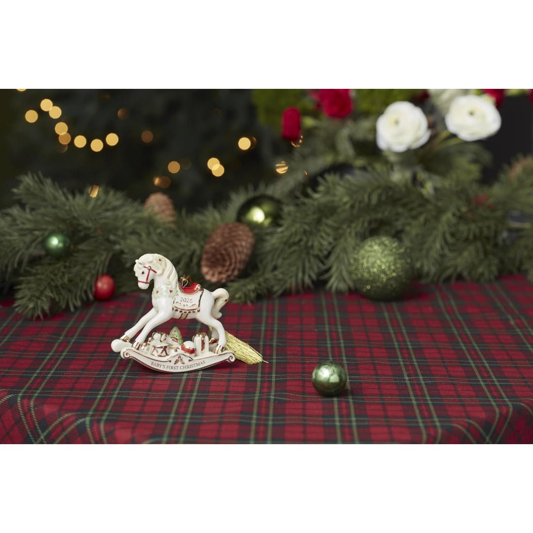 Lenox 2026 Baby's First Christmas Vintage Rocking Horse Ornament