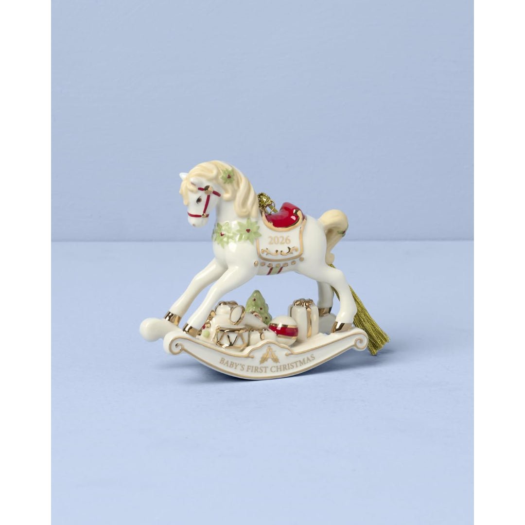 Lenox 2026 Baby's First Christmas Vintage Rocking Horse Ornament