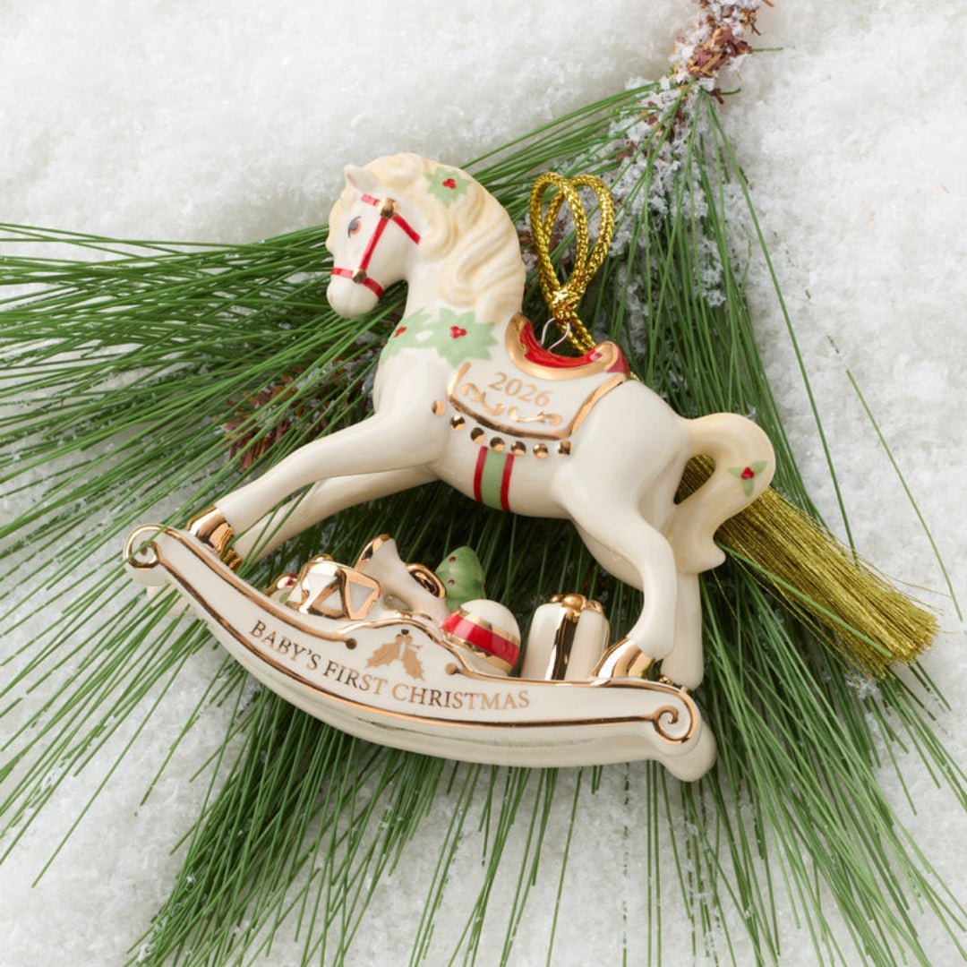 Lenox 2026 Baby's First Christmas Vintage Rocking Horse Ornament