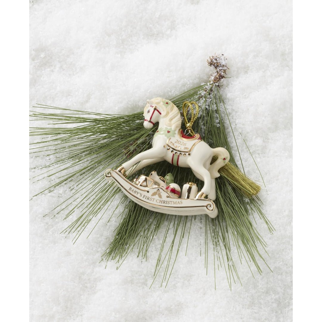 Lenox 2026 Baby's First Christmas Vintage Rocking Horse Ornament