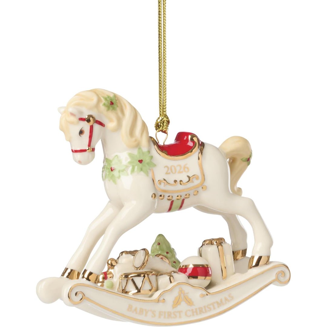 Lenox 2026 Baby's First Christmas Vintage Rocking Horse Ornament