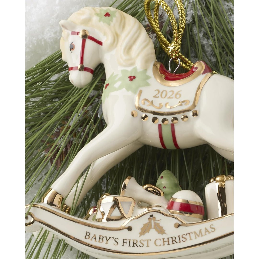 Lenox 2026 Baby's First Christmas Vintage Rocking Horse Ornament