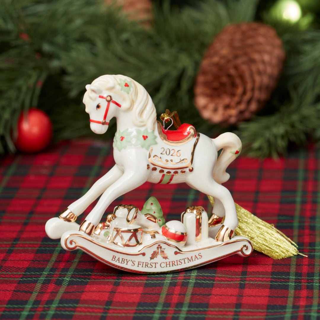 Lenox 2026 Baby's First Christmas Vintage Rocking Horse Ornament