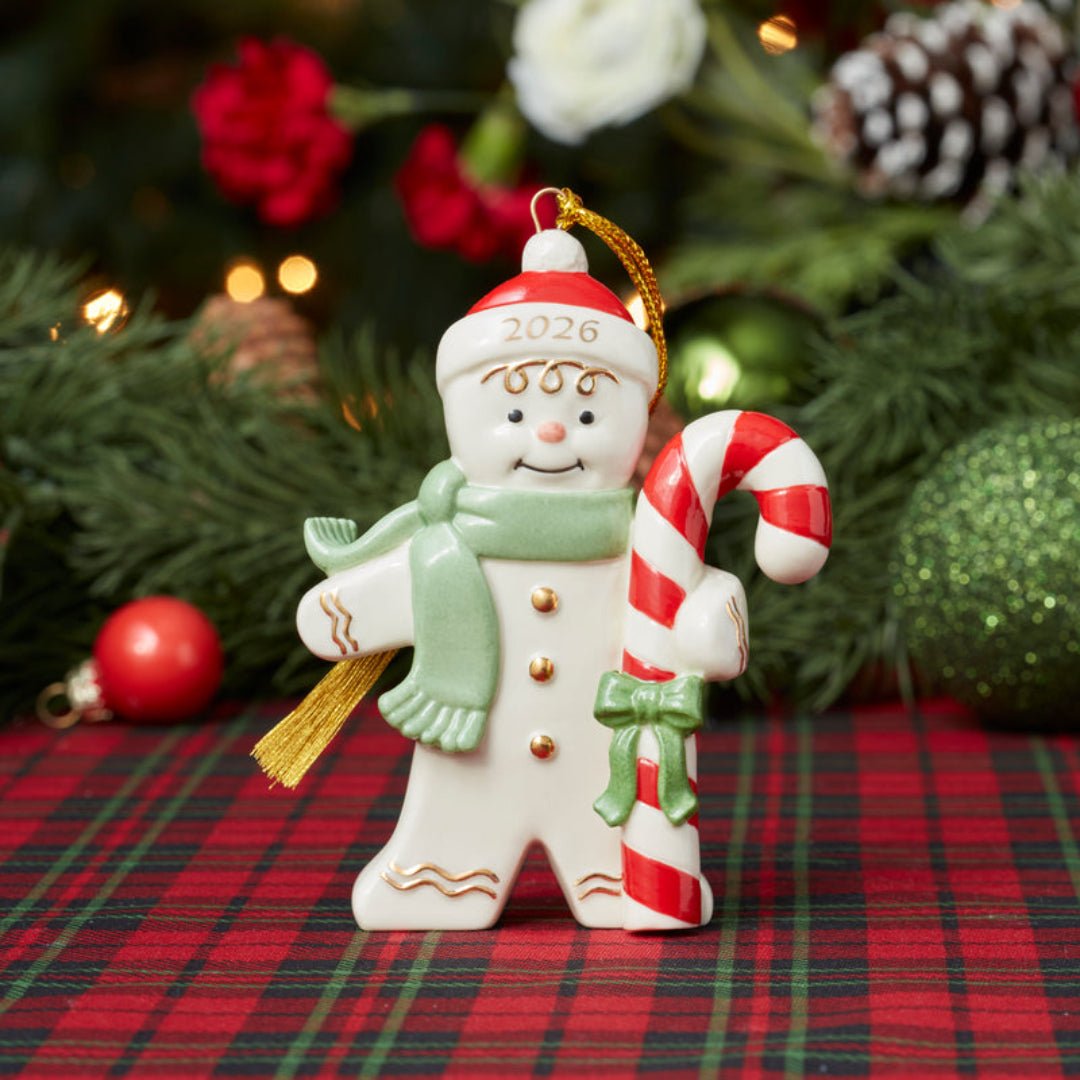 Lenox 2026 Gingerbread Man with Candy Cane Ornament