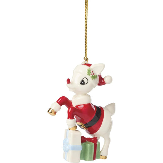 Lenox 2026 Rudolph in a Santa Suit Ornament
