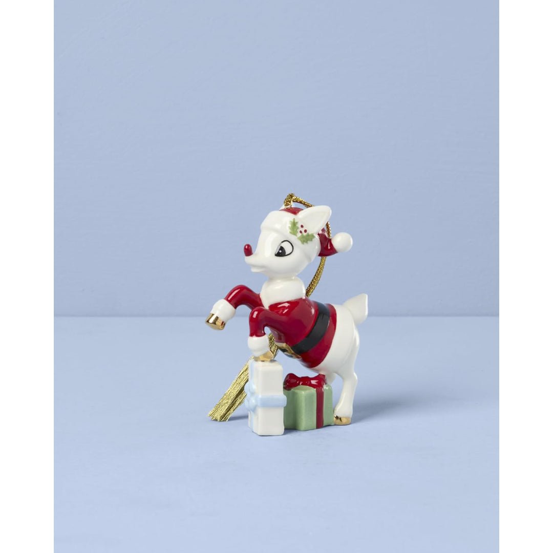 Lenox 2026 Rudolph in a Santa Suit Ornament