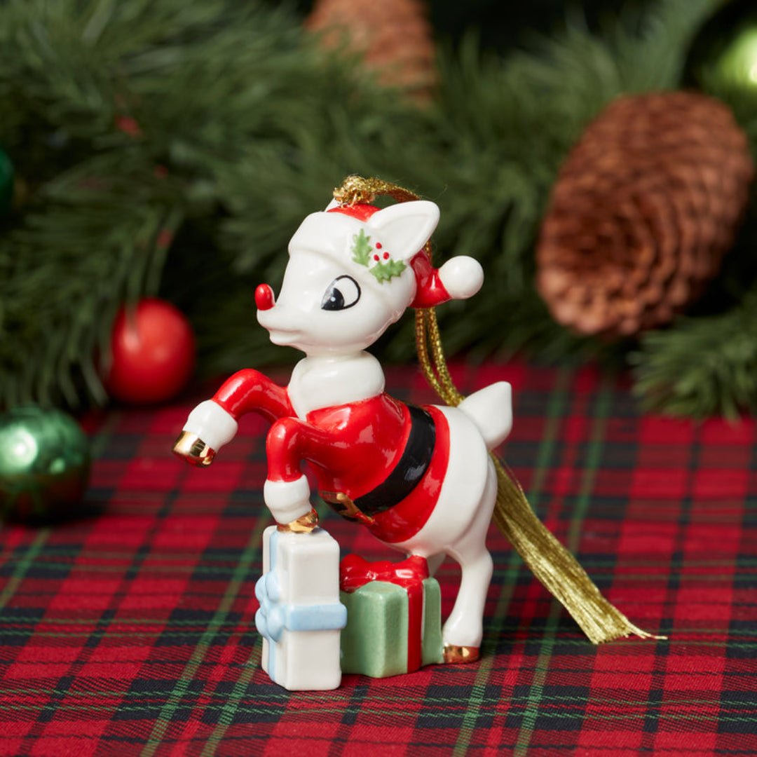 Lenox 2026 Rudolph in a Santa Suit Ornament