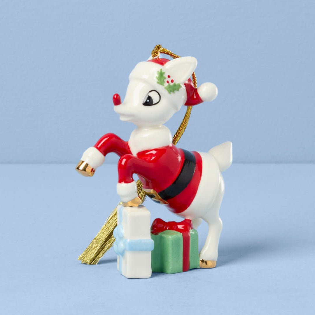 Lenox 2026 Rudolph in a Santa Suit Ornament