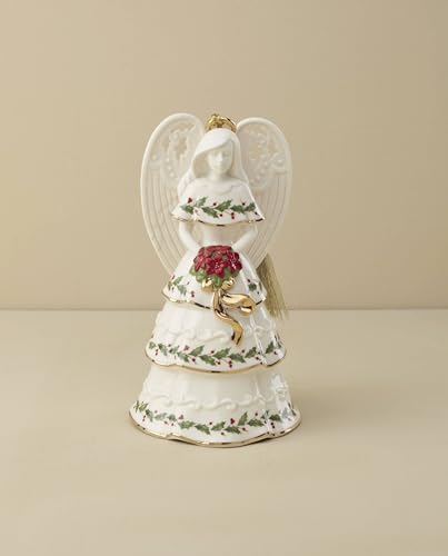 Lenox 895778 Holiday Angel Bell Holding Bouquet Ornament