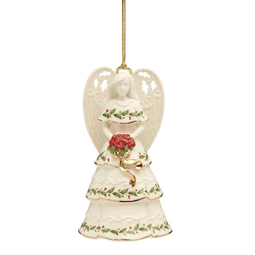 Lenox 895778 Holiday Angel Bell Holding Bouquet Ornament