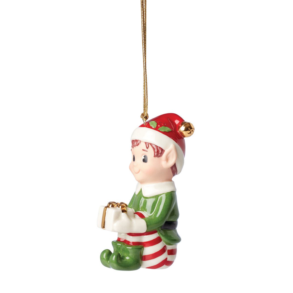 Lenox Elf Ornament, 0.31, Green