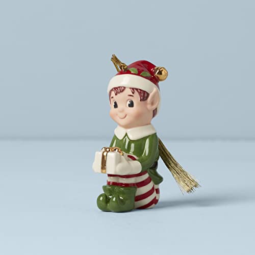 Lenox Elf Ornament, 0.31, Green