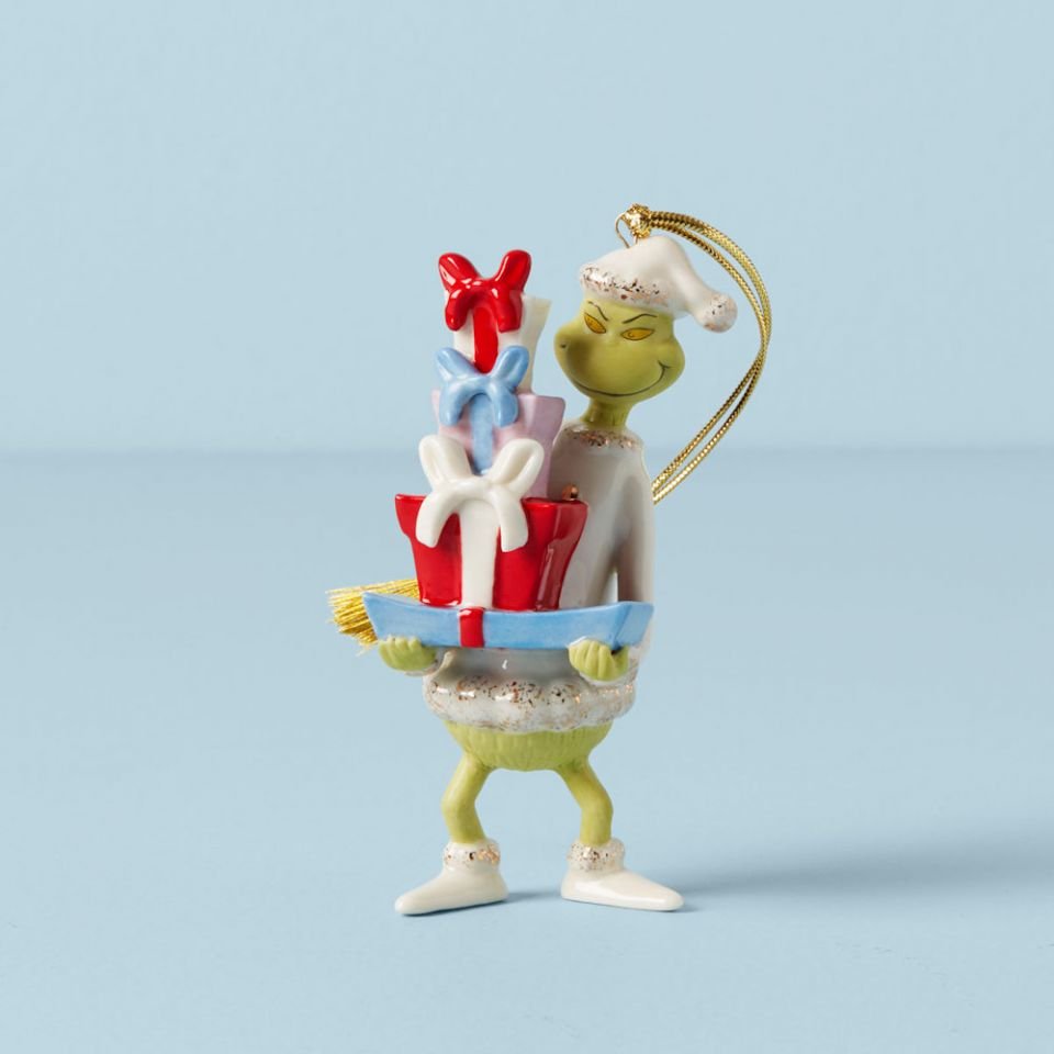 Lenox Grinch with All The Gifts Ornament