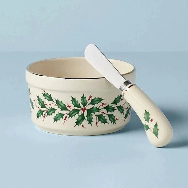 Lenox Holiday Dip Bowl with Spreader