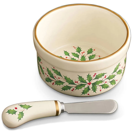 Lenox Holiday Dip Bowl with Spreader