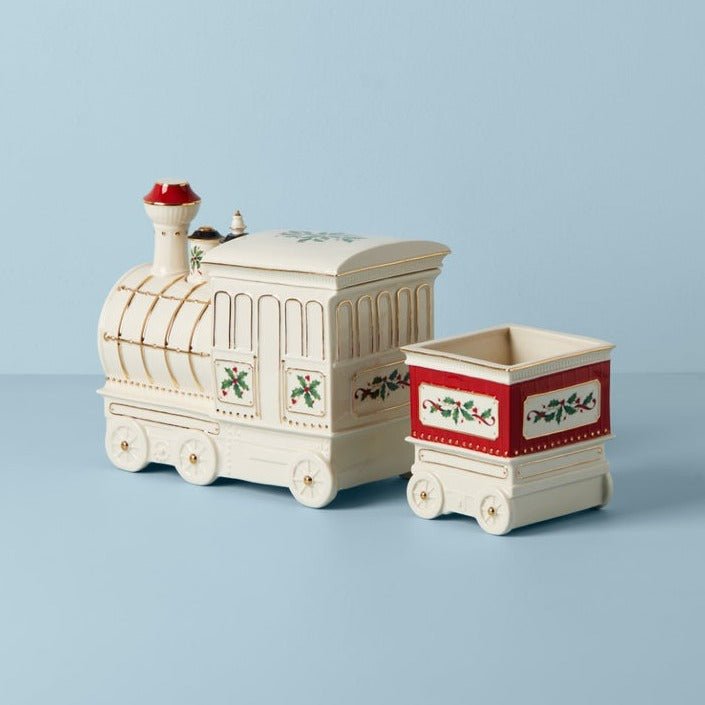 Lenox Holiday Figural Train Buffet Caddy 5 Piece Serving Set